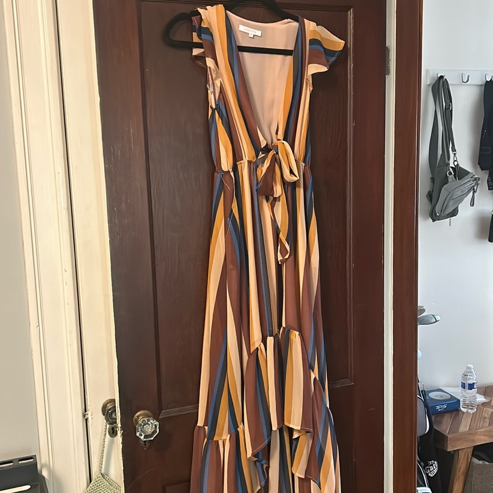 Striped midi dress